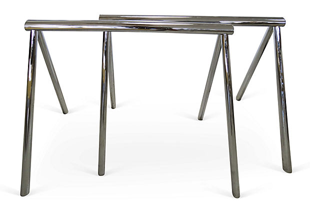 Chrome on sale sawhorse desk